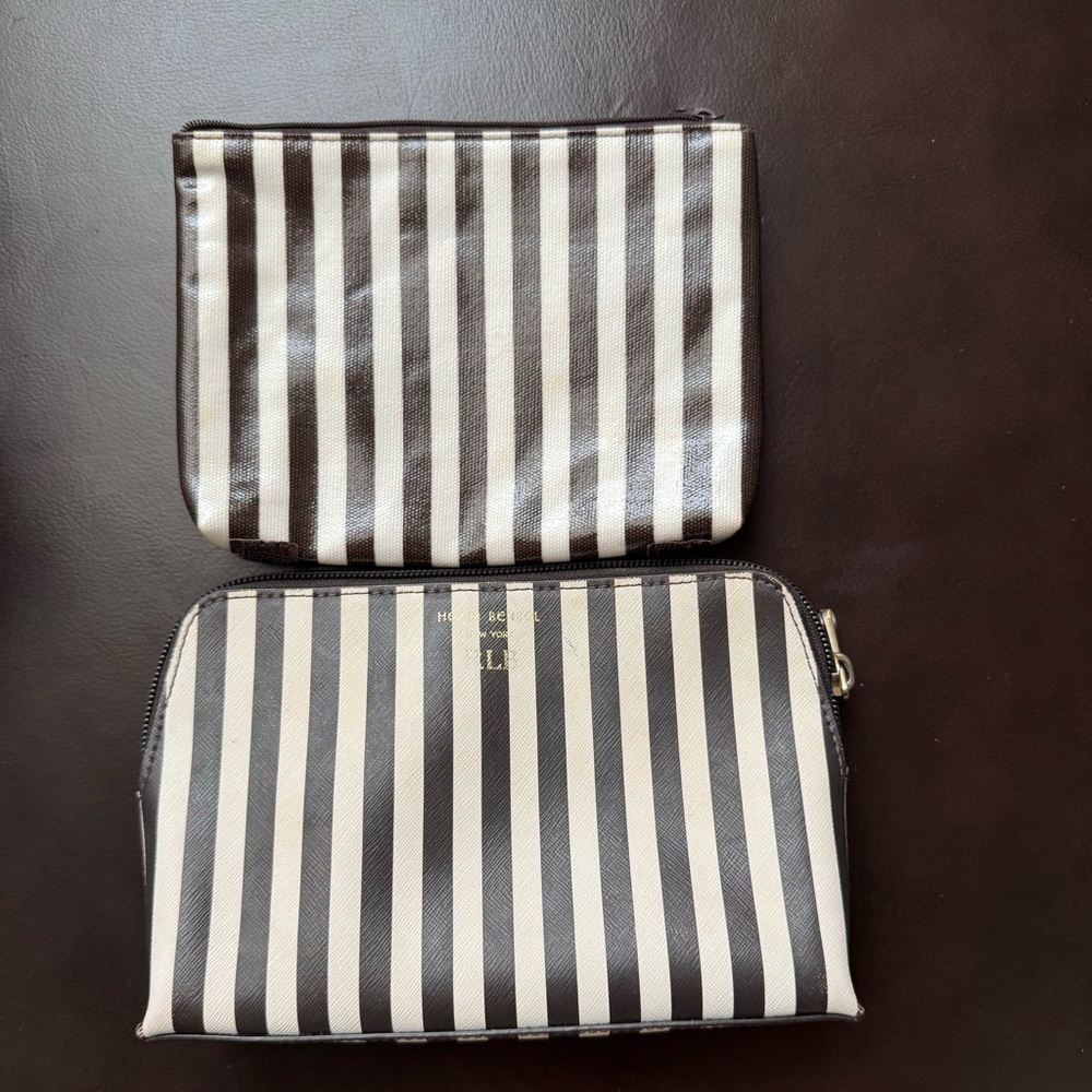 RARE**2 Henri Bendel Brown and White Toiletry BagS 💼